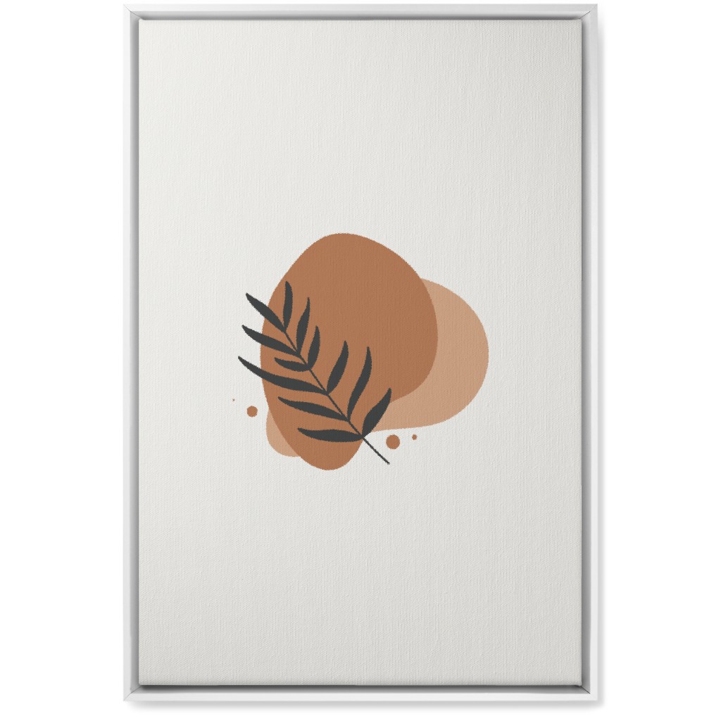 Shapes and Fern Leaf Vi Wall Art, White, Single piece, Canvas, 20x30, Orange