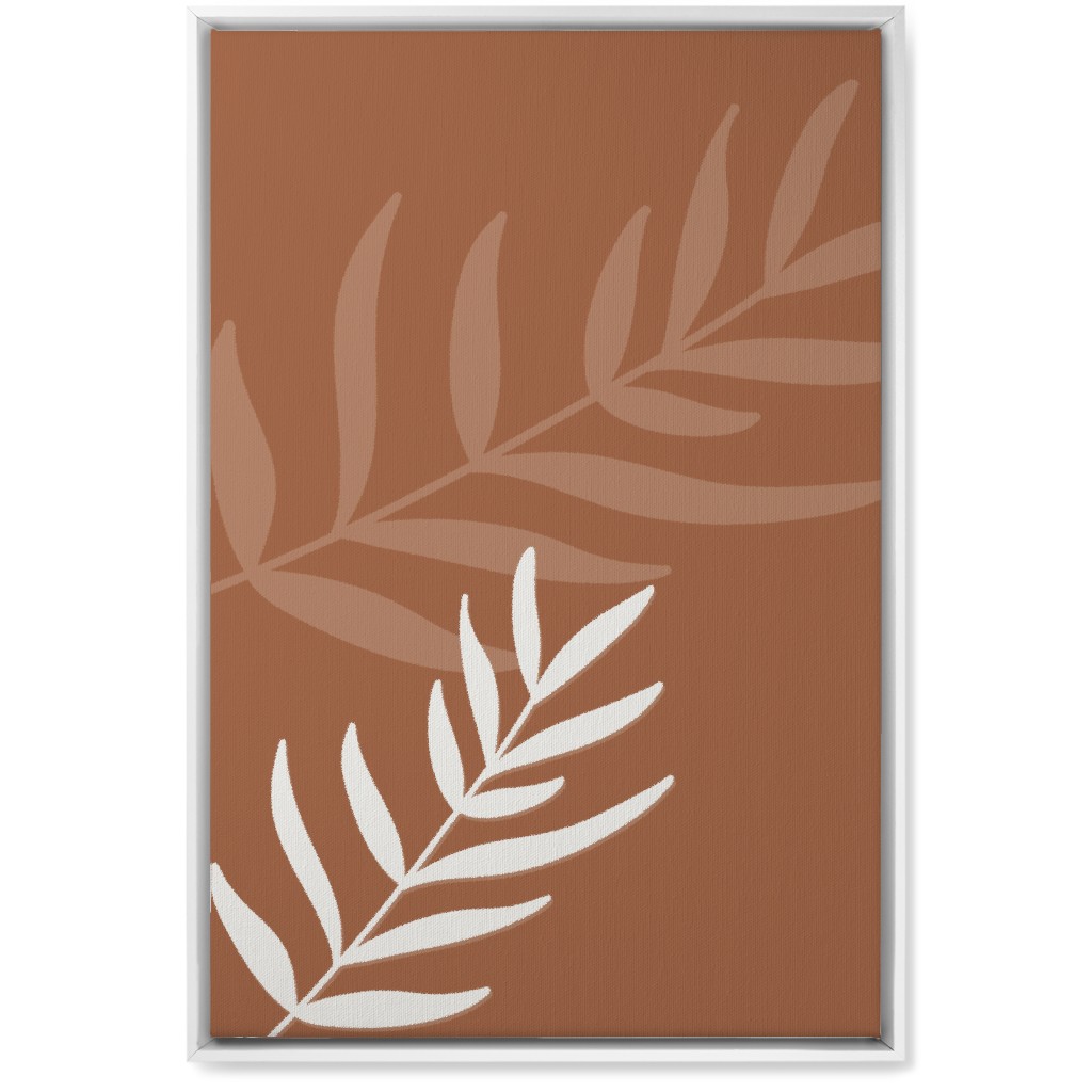 Fern Leaves in Neutral Earth Tones Wall Art, White, Single piece, Canvas, 20x30, Brown, Camel