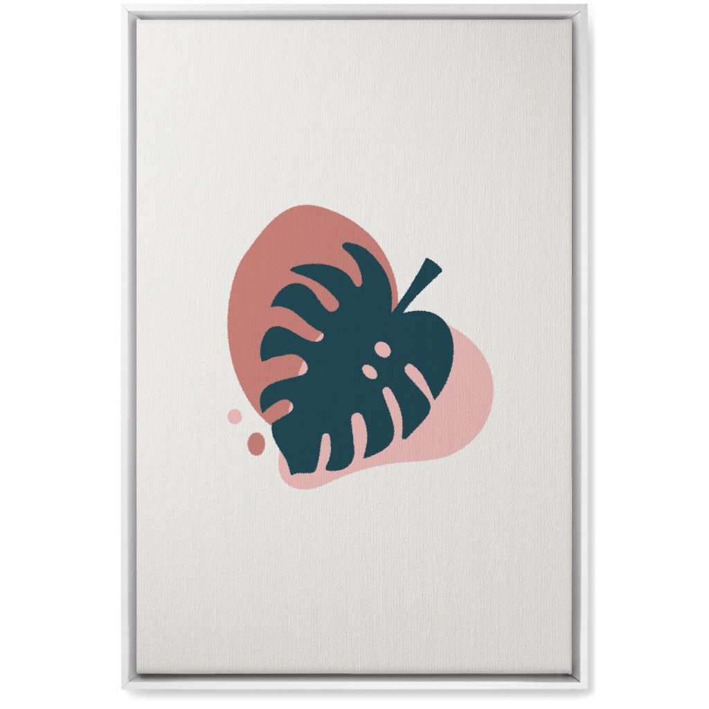 Shapes and Fern Leaf Iv Wall Art, White, Single piece, Canvas, 20x30, Pink