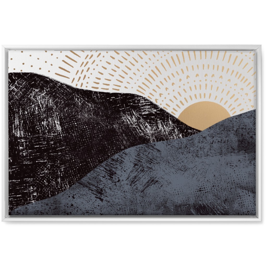 Sunrise on Mountains - Earth Tones Wall Art, White, Single piece, Canvas, 20x30, Multicolor
