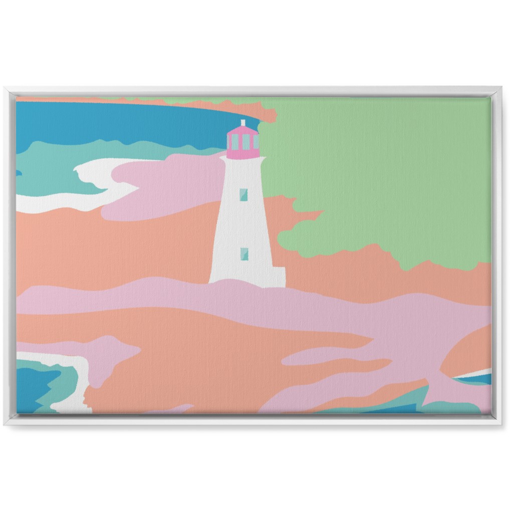 Minimalist Bahamian Lighthouse - Bold Wall Art, White, Single piece, Canvas, 20x30, Multicolor