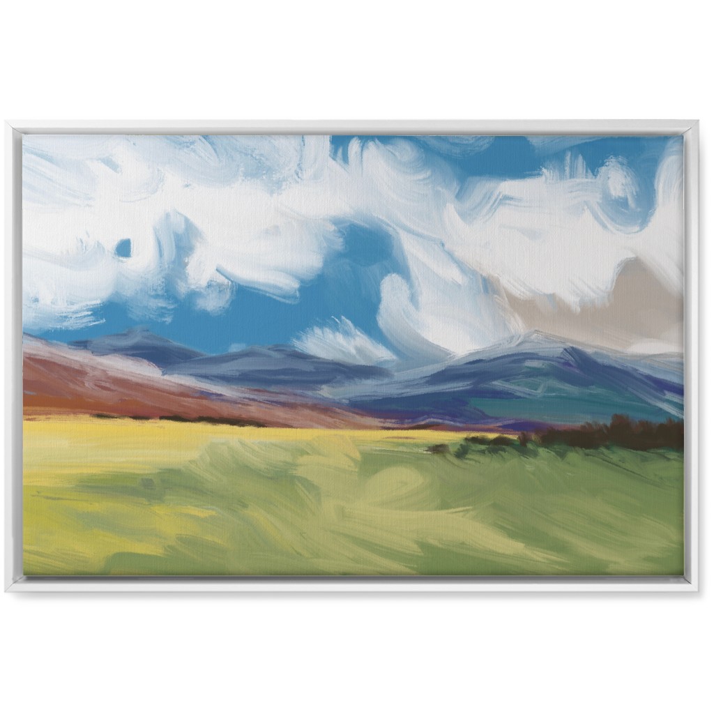 in the Distance Wall Art, White, Single piece, Canvas, 20x30, Blue, True Blue