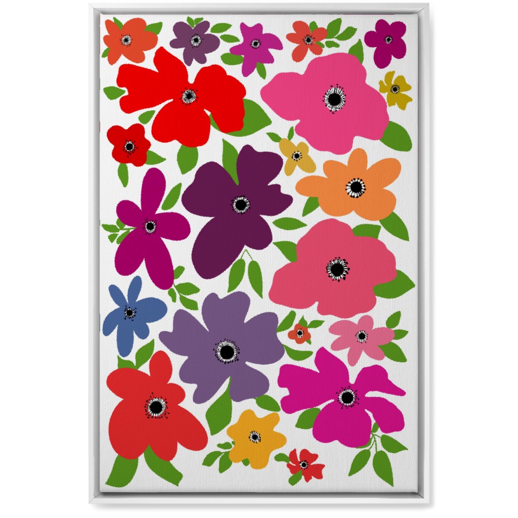 Floral Palooza - Multi Wall Art, White, Single piece, Canvas, 20x30, Multicolor
