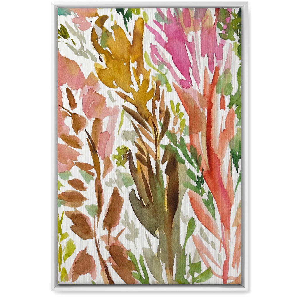 Abstract Garden - Pink Wall Art, White, Single piece, Canvas, 20x30, Multicolor