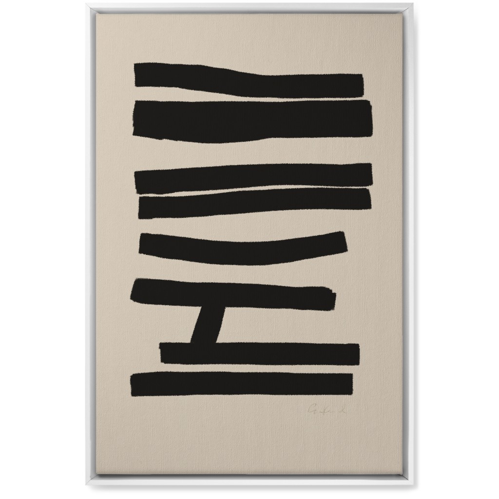 Bold Abstract Stripes Wall Art, White, Single piece, Canvas, 20x30, Black