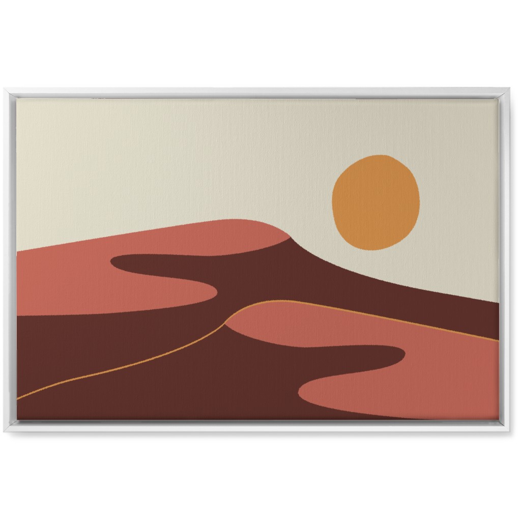 Desert Sun - Earth Tones Wall Art, White, Single piece, Canvas, 20x30, Orange