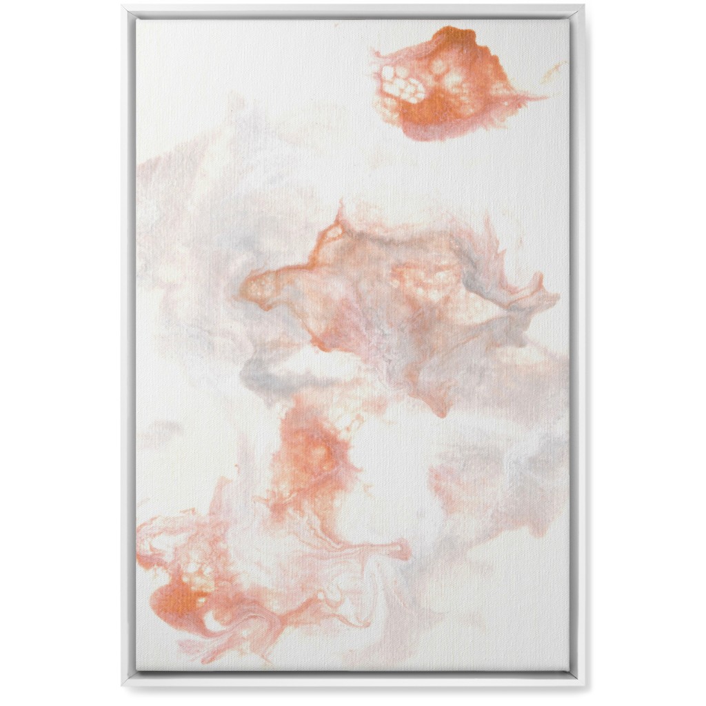 Acrylic Pour - Copper Wall Art, White, Single piece, Canvas, 20x30, Pink, Bright Pink