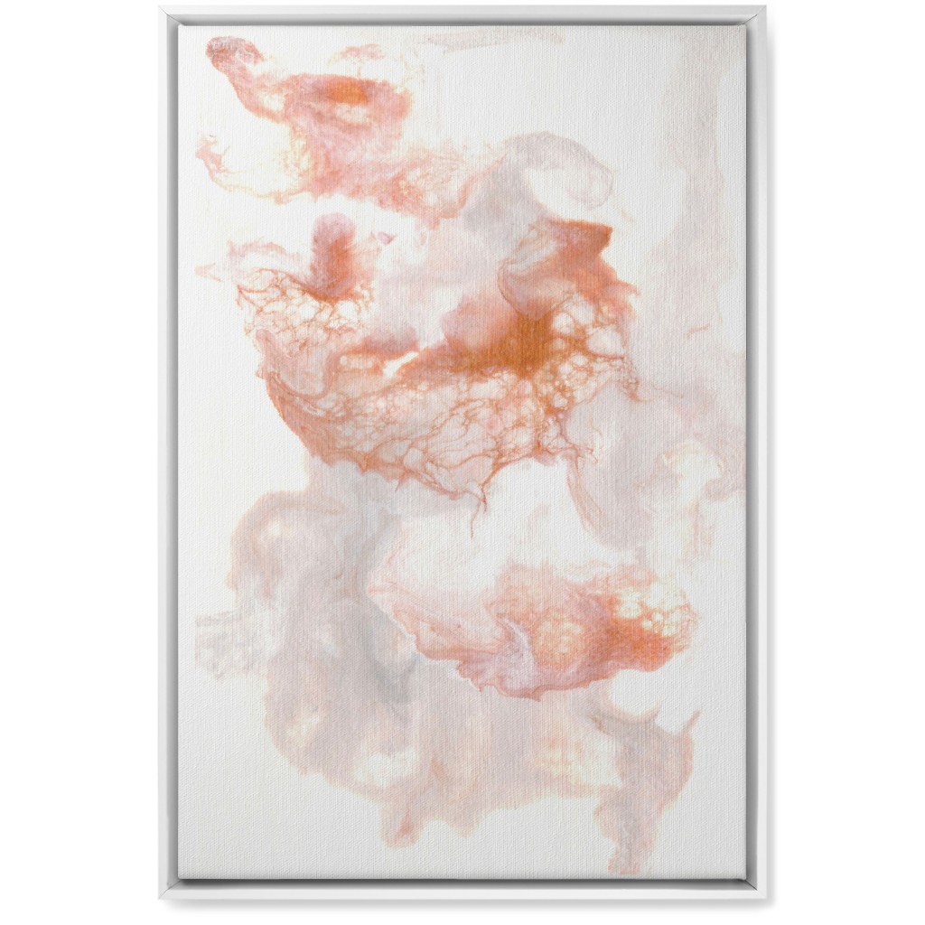 Acrylic Pour Abstract - Copper Wall Art, White, Single piece, Canvas, 20x30, Pink, Bright Pink
