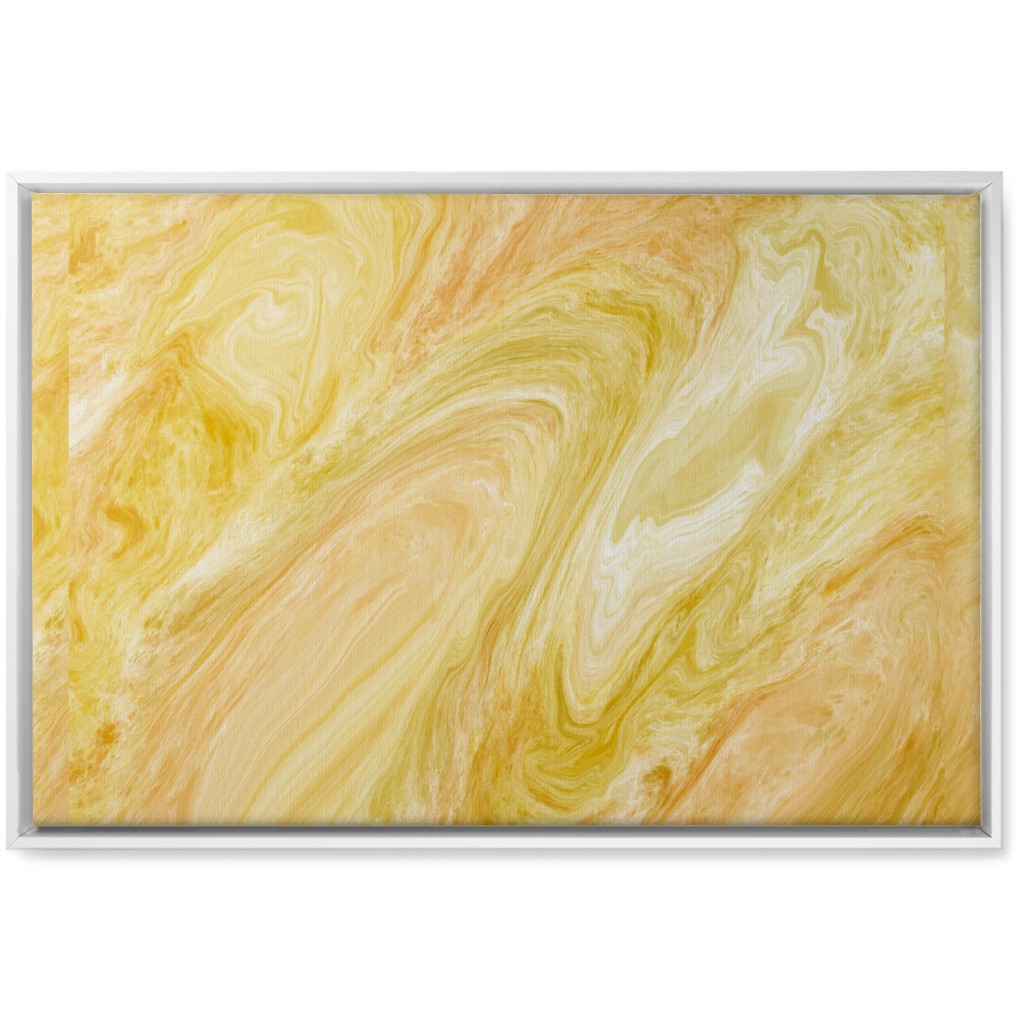 Abstract Acrylic Pour - Yellow Wall Art, White, Single piece, Canvas, 20x30, Yellow, Classic Yellow