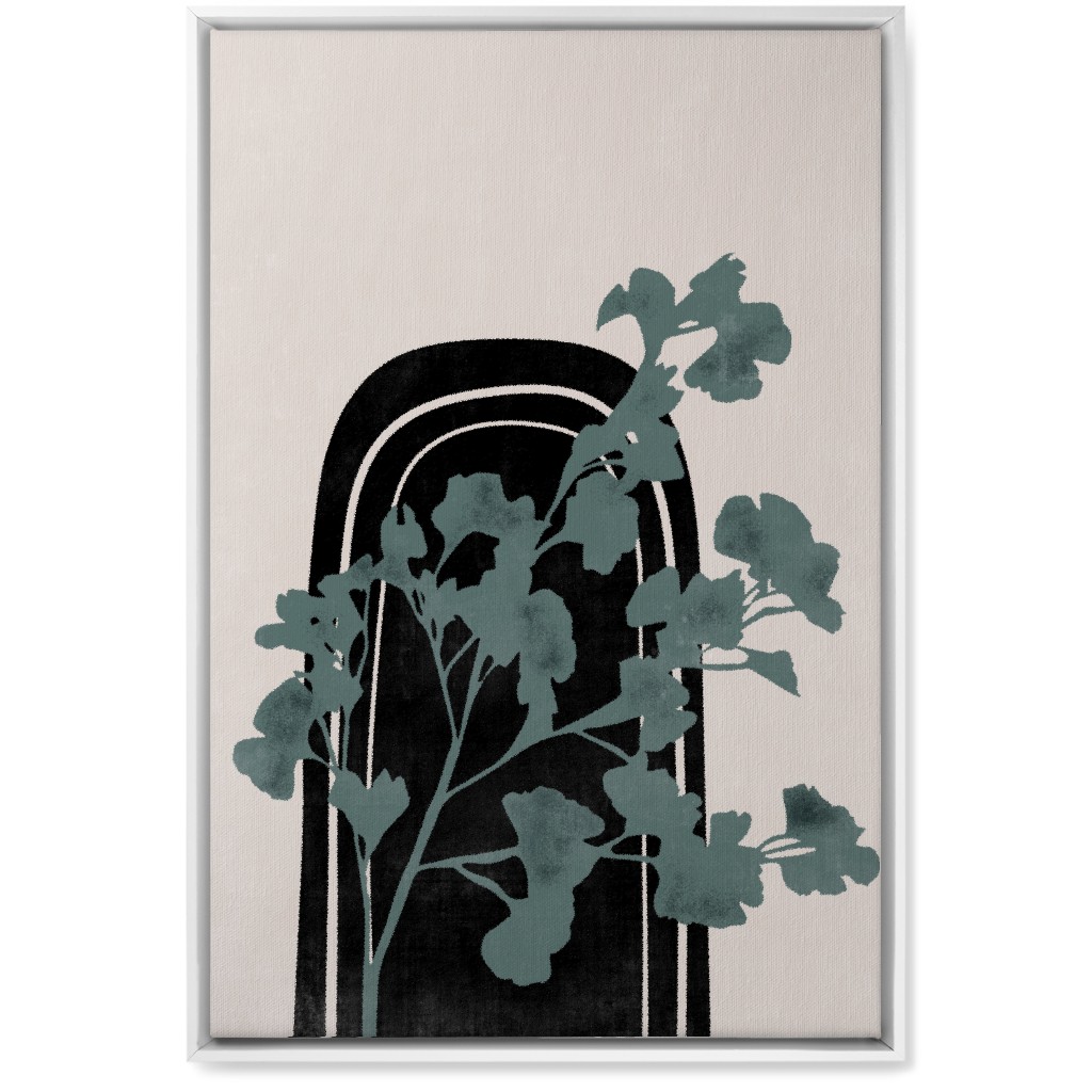 Modern Garden Archway - Green and Ivory Wall Art, White, Single piece, Canvas, 20x30, Green