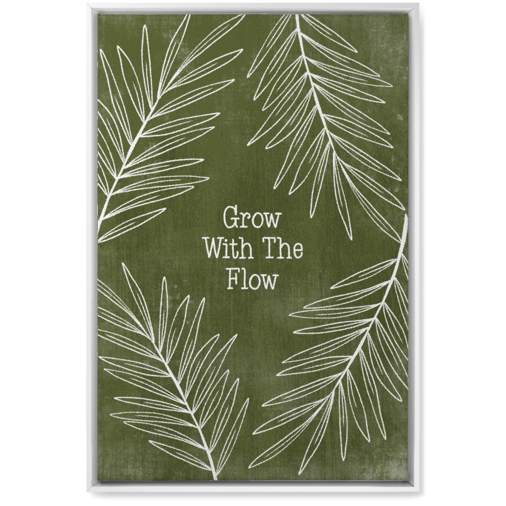 Grow With the Flow - Green Wall Art, White, Single piece, Canvas, 20x30, Green