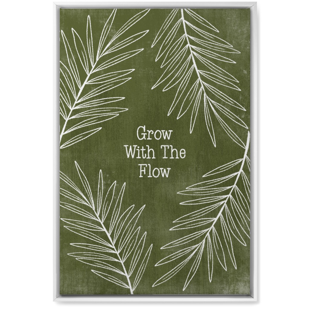 Grow With the Flow - Green Wall Art, White, Single piece, Canvas, 20x30, Green, Classic Green