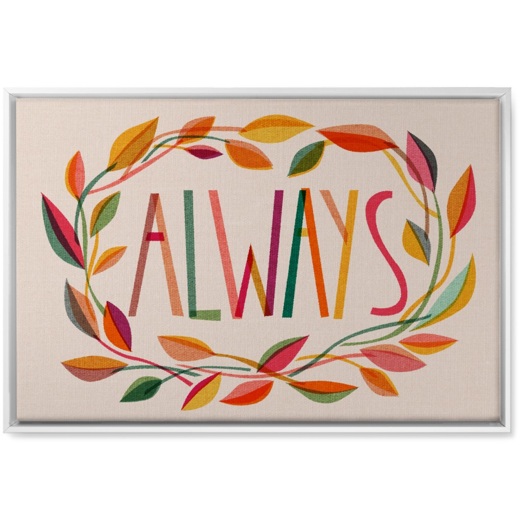 Always Leaves Wreath - Multi Wall Art, White, Single piece, Canvas, 20x30, Multicolor