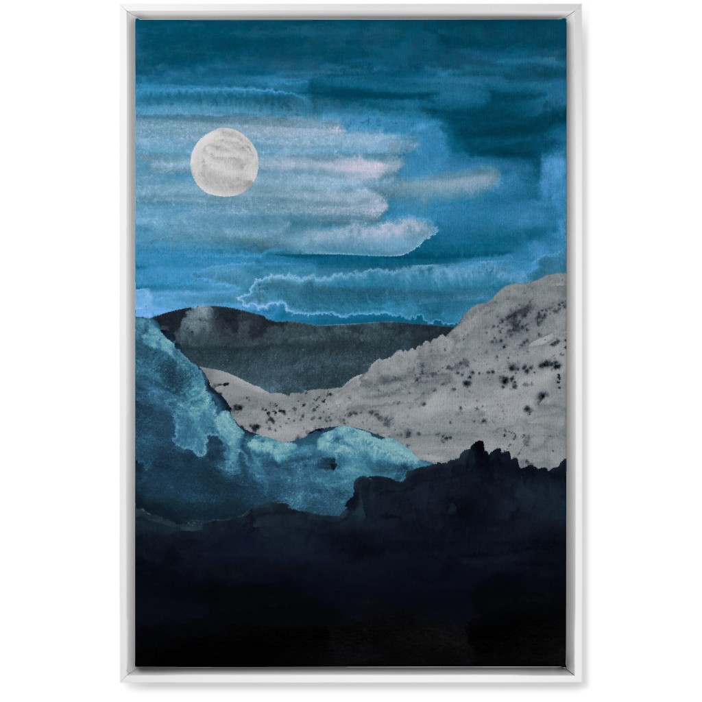 Canyon Night Wall Art, White, Single piece, Canvas, 20x30, Blue, True Blue