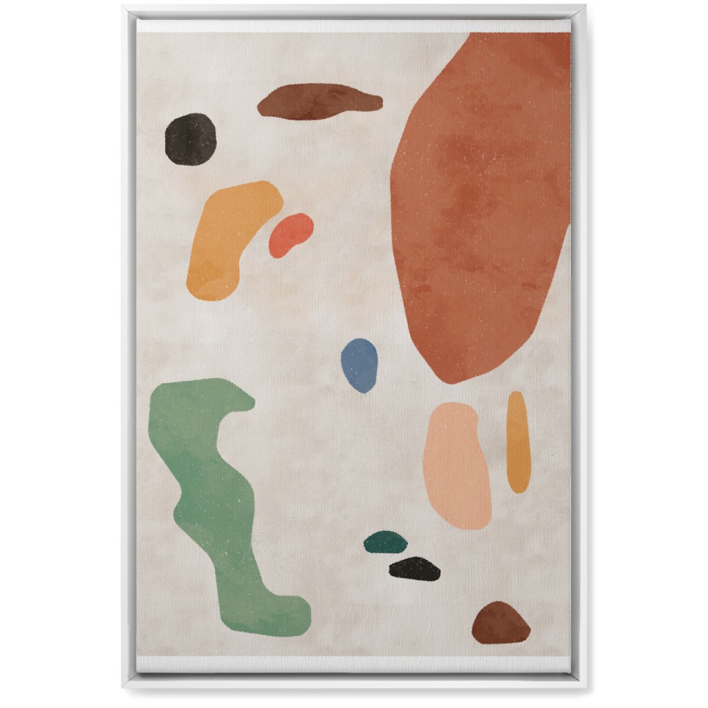 Organic Thin Shapes - Multi Wall Art, White, Single piece, Canvas, 20x30, Multicolor