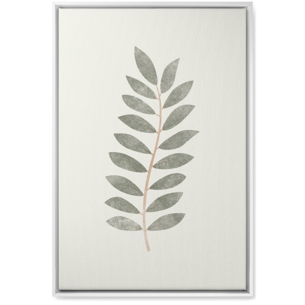 Botanical Leaf Iii Wall Art, White, Single piece, Canvas, 20x30, Green