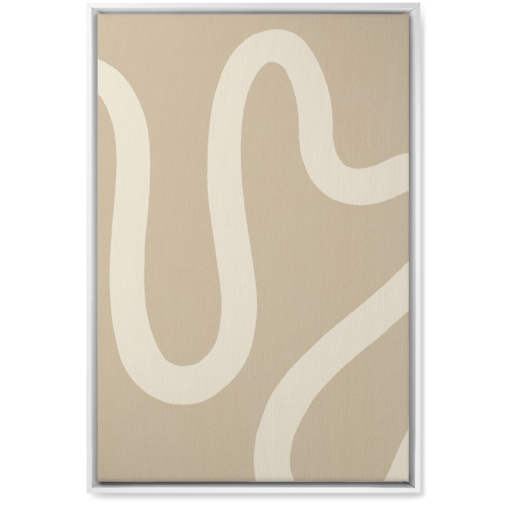 Tangled Brush Strokes Iii Wall Art, White, Single piece, Canvas, 20x30, Beige, Wheat