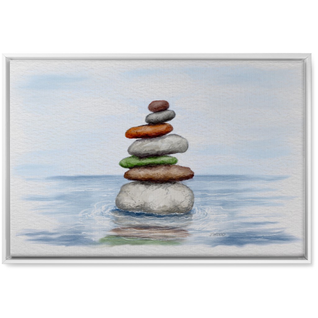 the Cairn - Multi Wall Art, White, Single piece, Canvas, 20x30, Multicolor