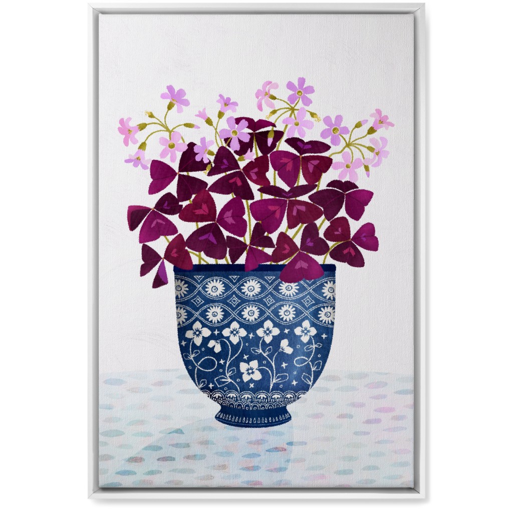 Oxalis Triangularis - Purple and Blue Wall Art, White, Single piece, Canvas, 20x30, Purple