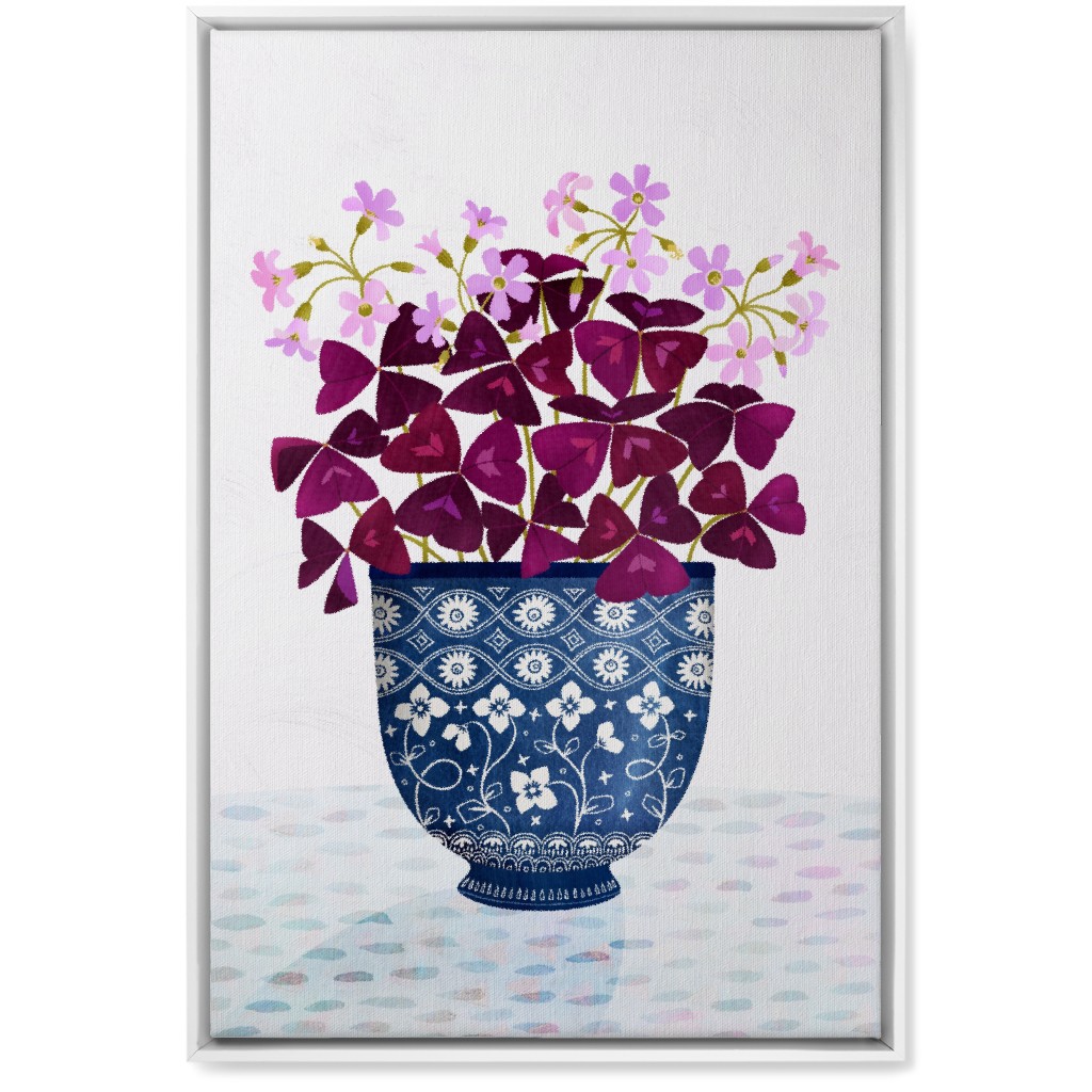 Oxalis Triangularis - Purple and Blue Wall Art, White, Single piece, Canvas, 20x30, Purple, Purple
