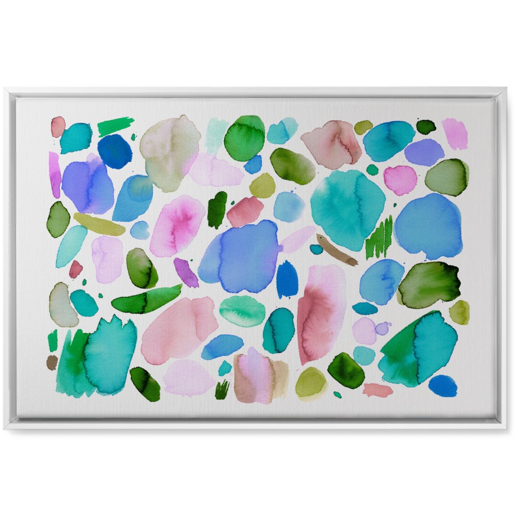 Summer Joy Watercolor Abstract Wall Art, White, Single piece, Canvas, 20x30, Multicolor
