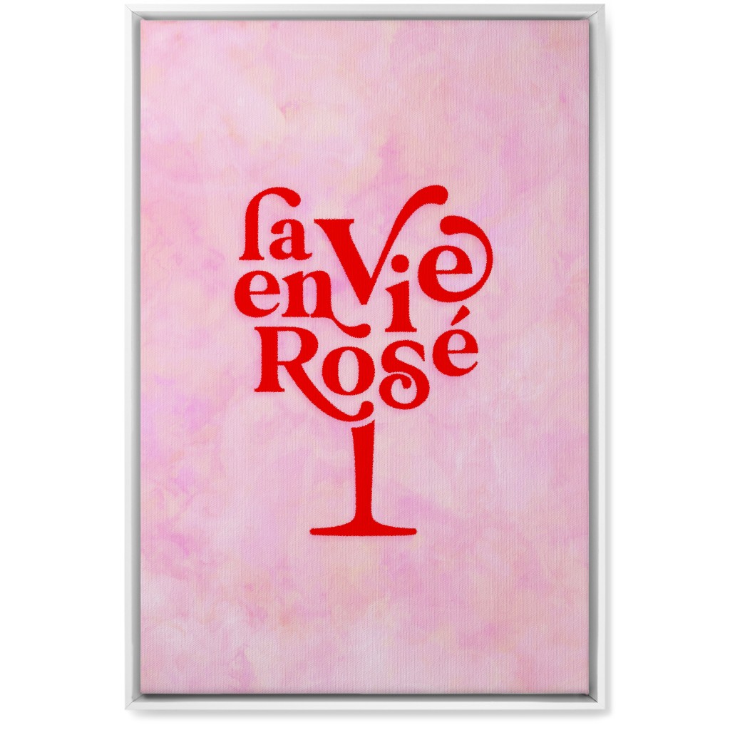La Vie En Rose - Red and Pink Wall Art, White, Single piece, Canvas, 20x30, Pink