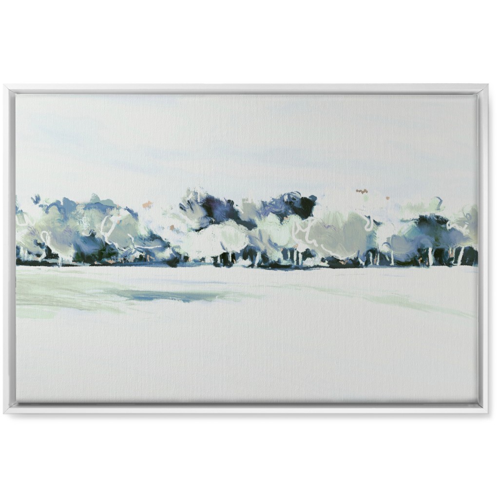 Tree Line Abstract Wall Art, White, Single piece, Canvas, 20x30, Blue