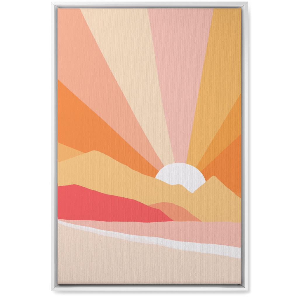 Retro Summer Coast - Warm Wall Art, White, Single piece, Canvas, 20x30, Multicolor