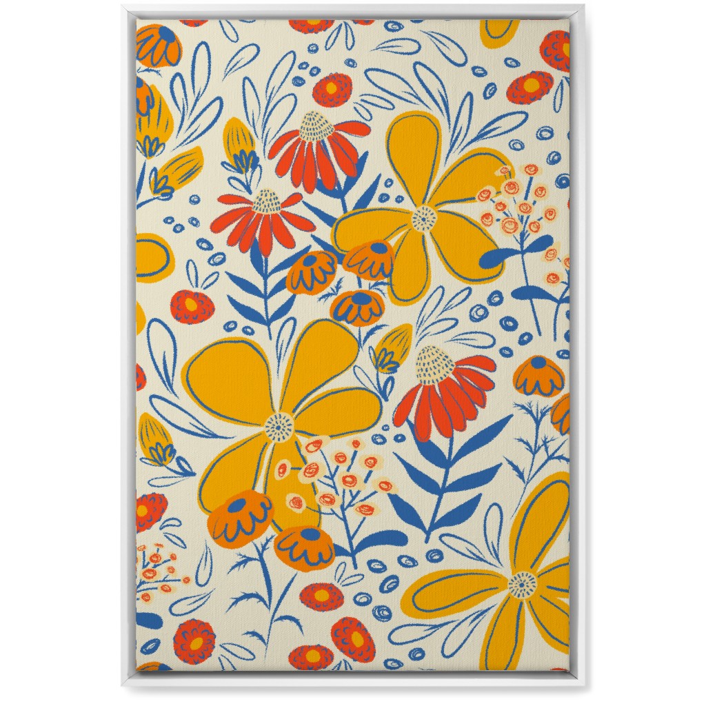 May Flowers - Multi Wall Art, White, Single piece, Canvas, 20x30, Yellow