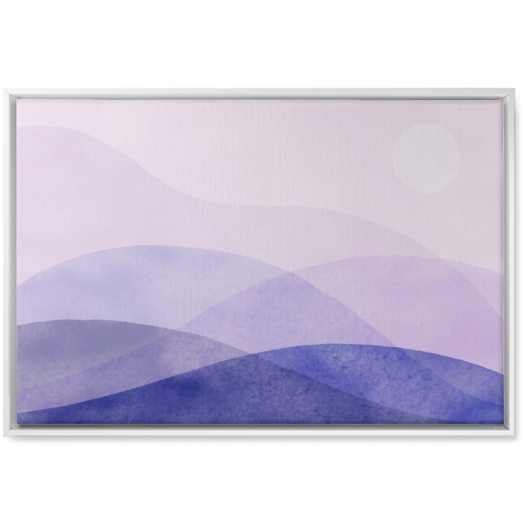 a View of the Mountains - Purple Wall Art, White, Single piece, Canvas, 20x30, Purple