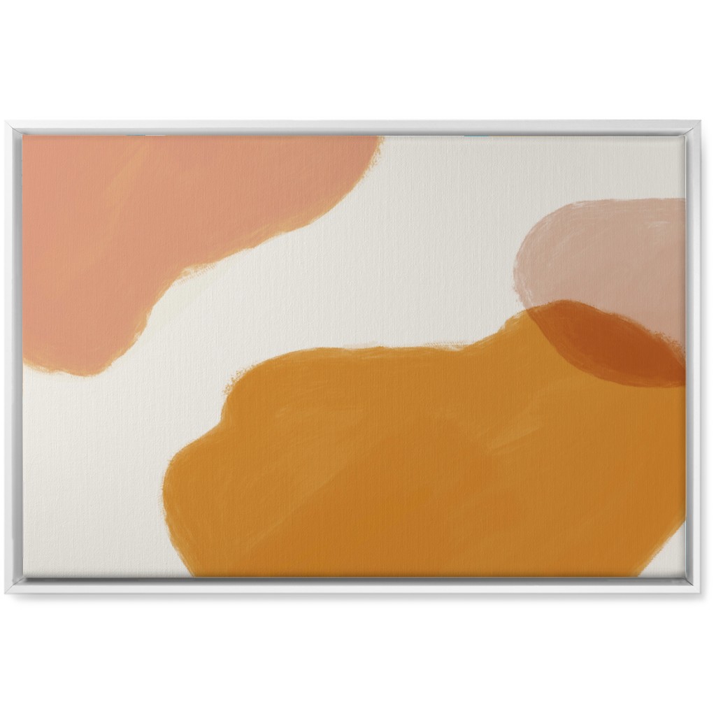 Abstract Shapes - Neutral Wall Art, White, Single piece, Canvas, 20x30, Orange