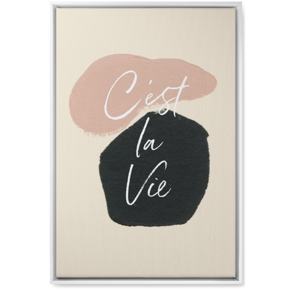 C'est La Vie Wall Art, White, Single piece, Canvas, 20x30, Pink