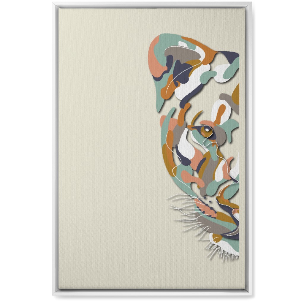 African Lioness Wall Art, White, Single piece, Canvas, 20x30, Beige, Antique White