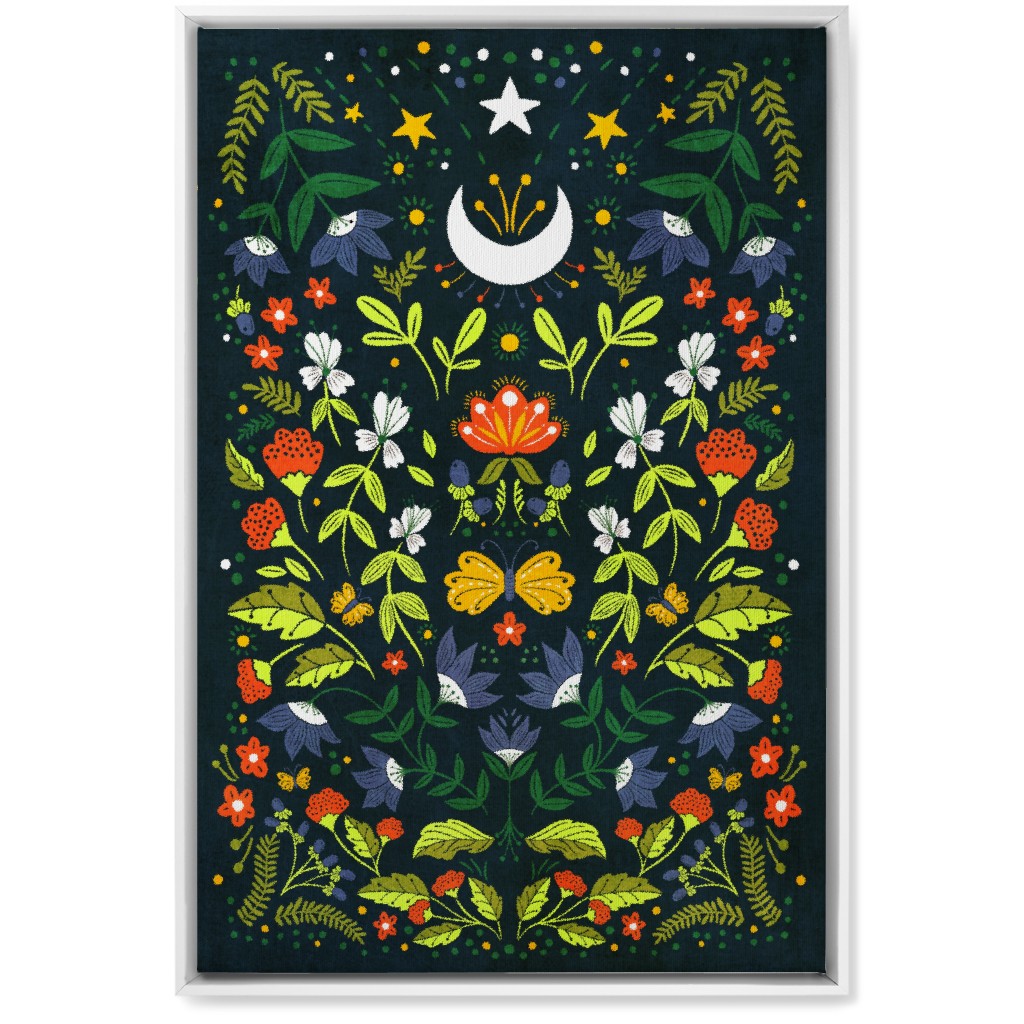 Night Garden - Multi Wall Art, White, Single piece, Canvas, 20x30, Multicolor