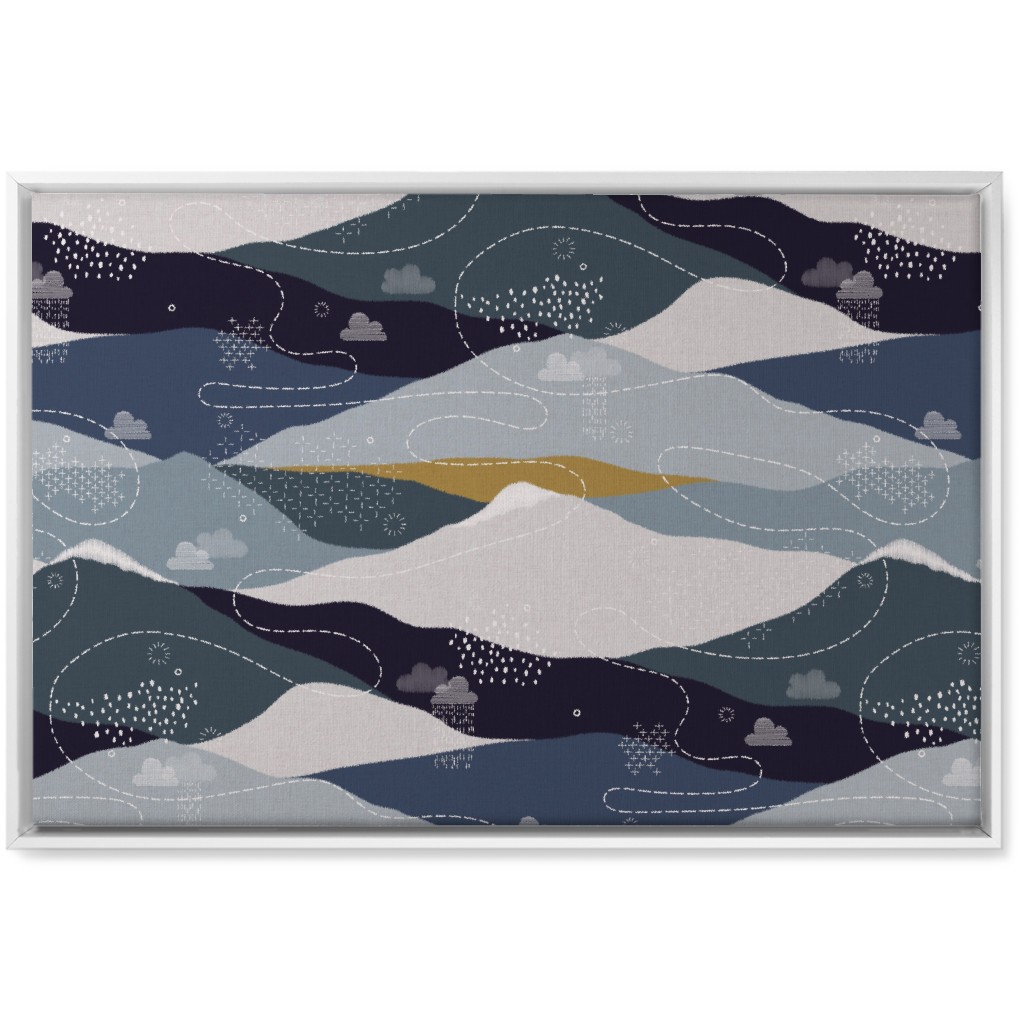 Ever Blue Mountains Wall Art, White, Single piece, Canvas, 20x30, Blue