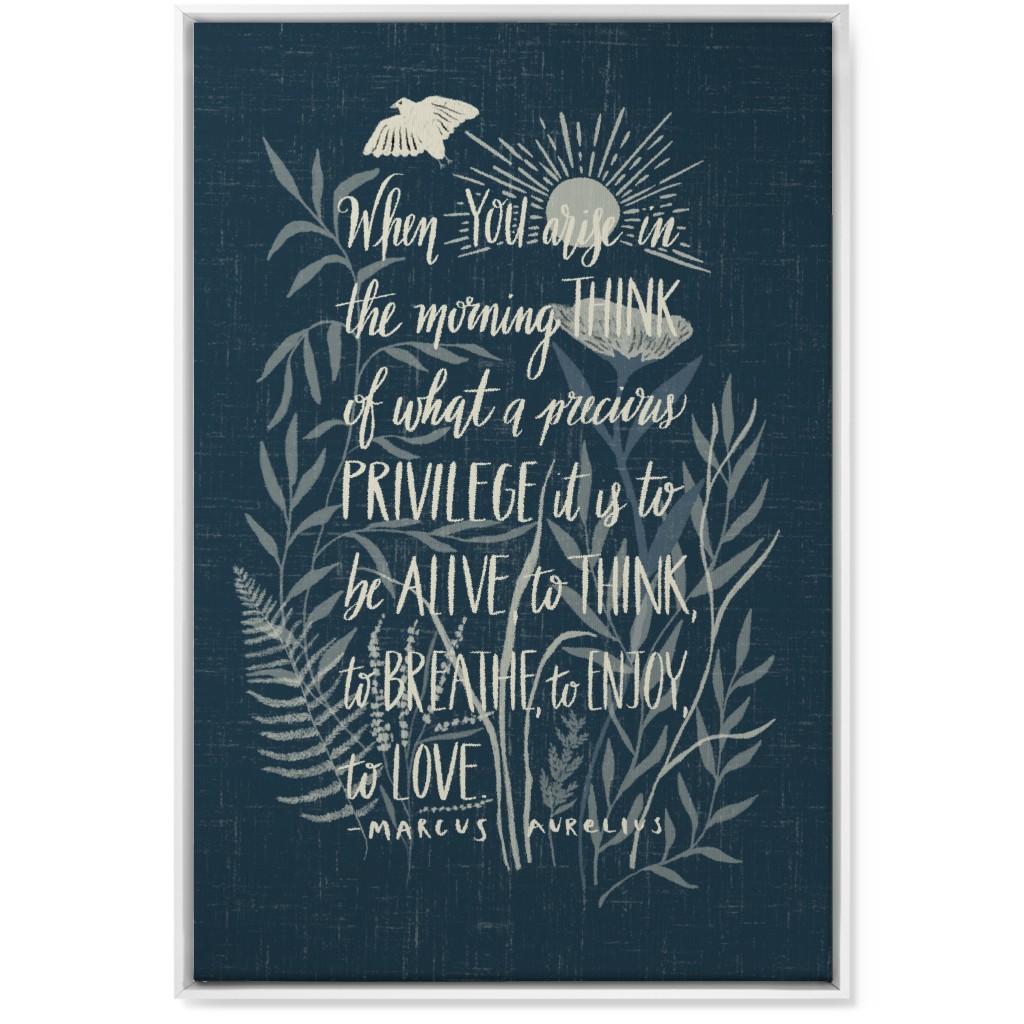 Precious Morning Wall Art, White, Single piece, Canvas, 24x36, Blue, Seaweed