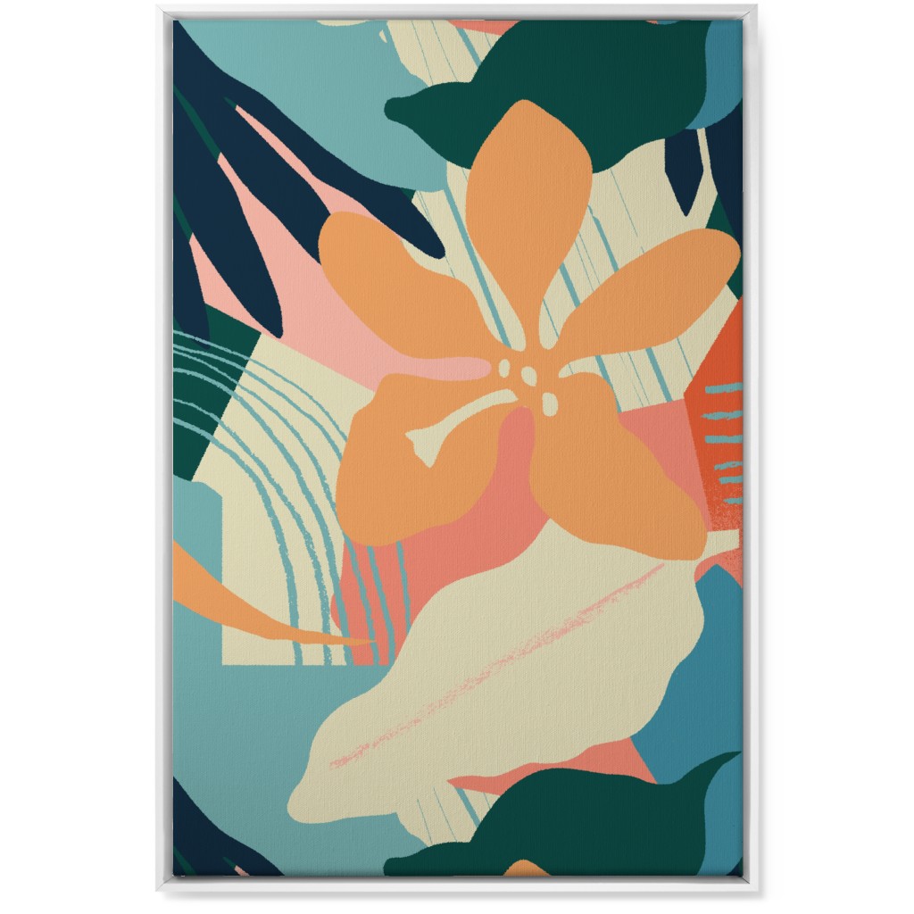 Abstract Magnolia - Multi Wall Art, White, Single piece, Canvas, 24x36, Multicolor