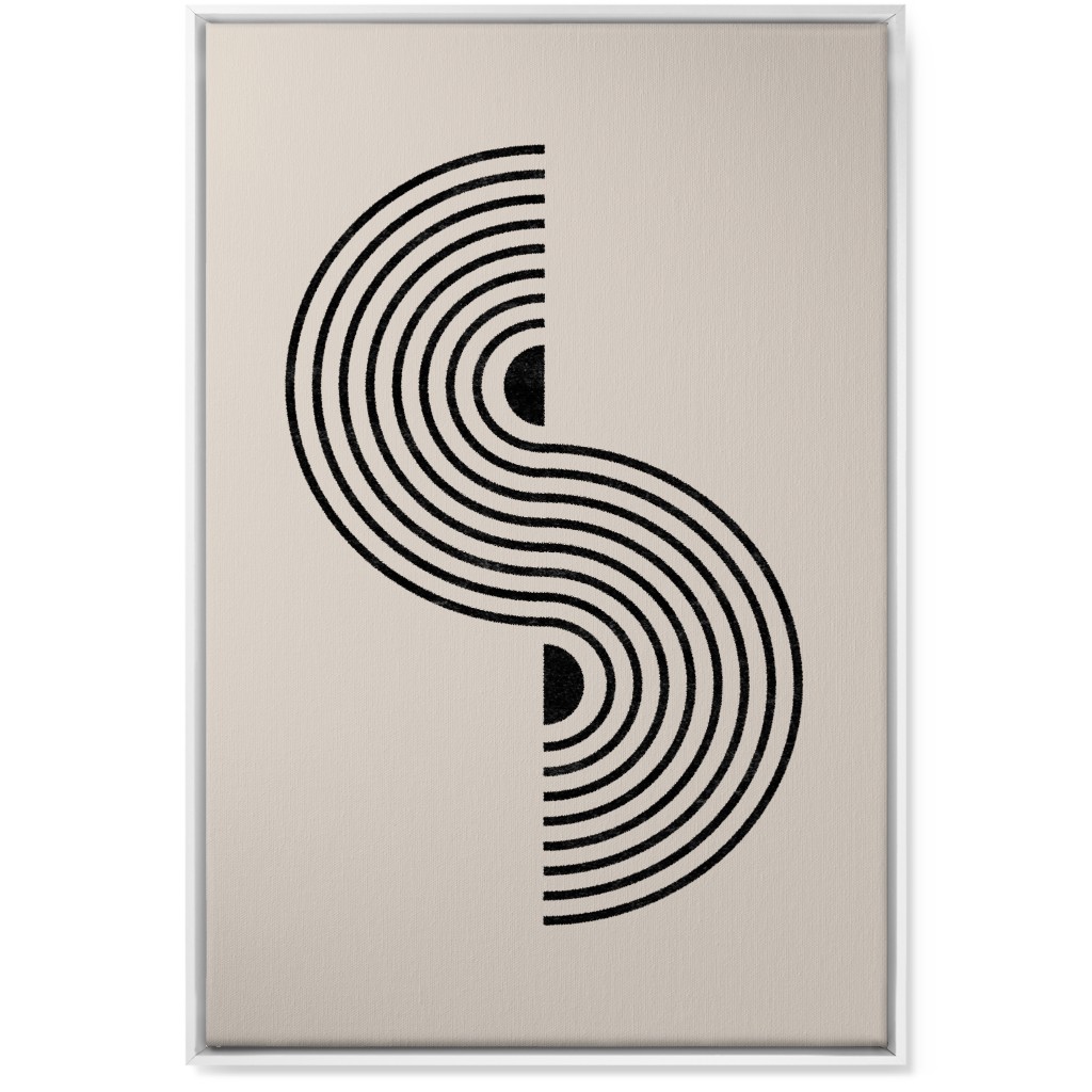 Minimal Geometric Lines - Neutral Wall Art, White, Single piece, Canvas, 24x36, Beige