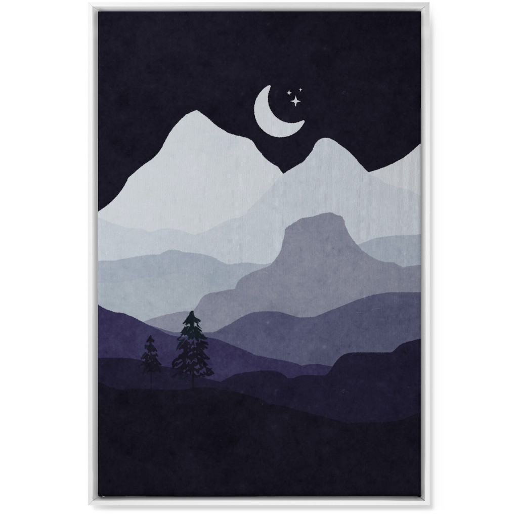 Mountain View Wall Art, White, Single piece, Canvas, 24x36, Purple