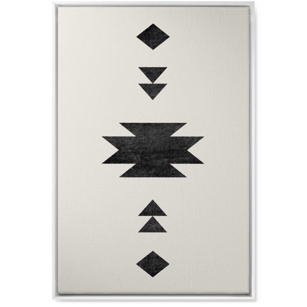 Aztec Southwest - Neutral Wall Art, White, Single piece, Canvas, 24x36, Beige, Pearl