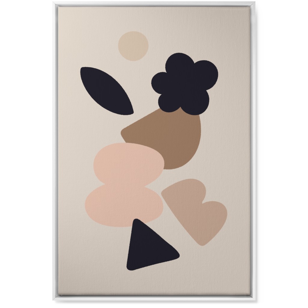 Collage Abstract - Neutral Wall Art, White, Single piece, Canvas, 24x36, Beige