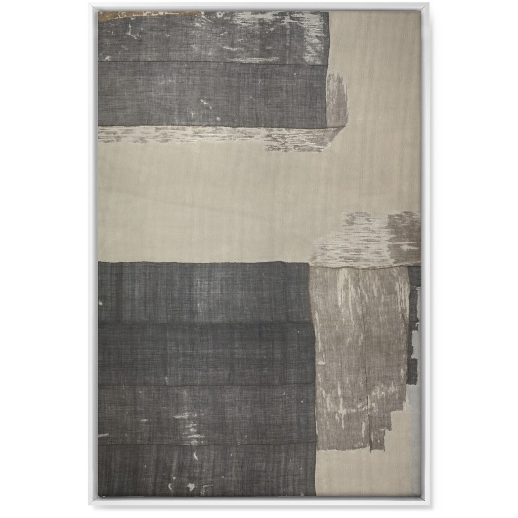 Threads - Gray Wall Art, White, Single piece, Canvas, 24x36, Gray