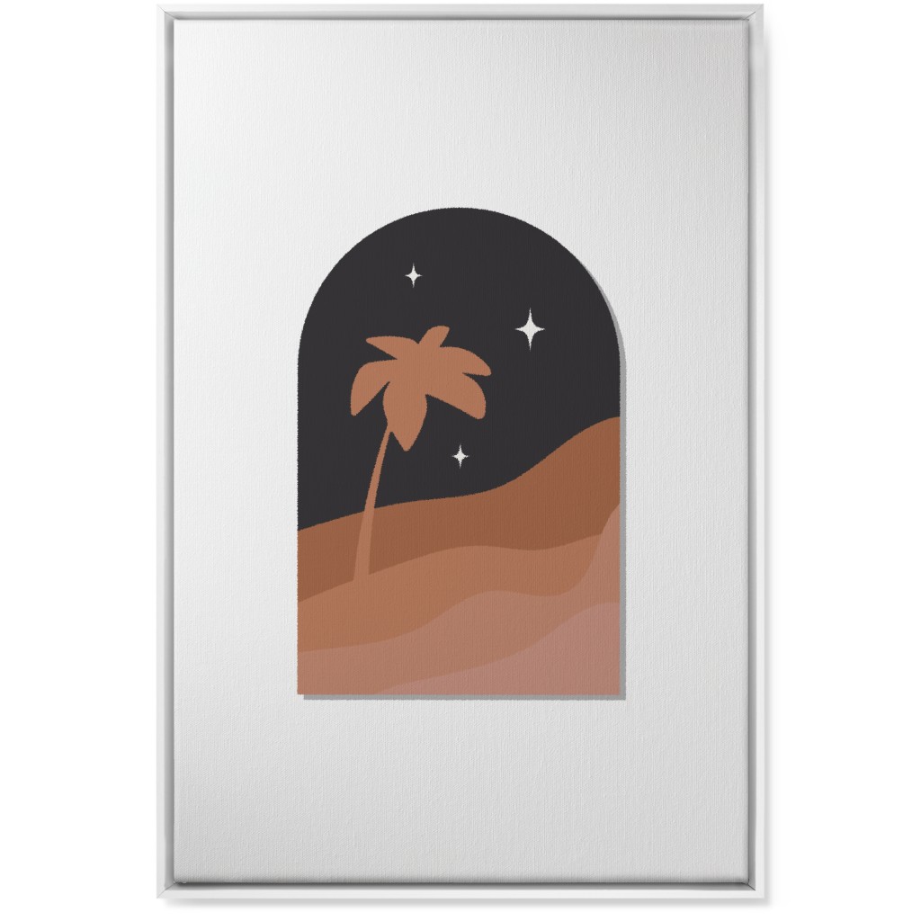 Abstract Landscape in Window With Tree Wall Art, White, Single piece, Canvas, 24x36, Multicolor, Wood