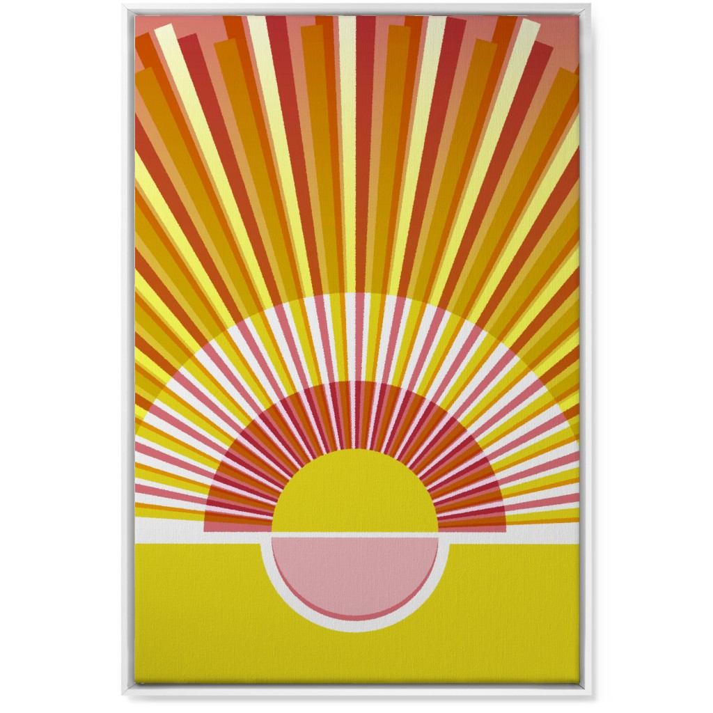 Sunrise Optimism - Warm Wall Art, White, Single piece, Canvas, 24x36, Yellow, Classic Yellow