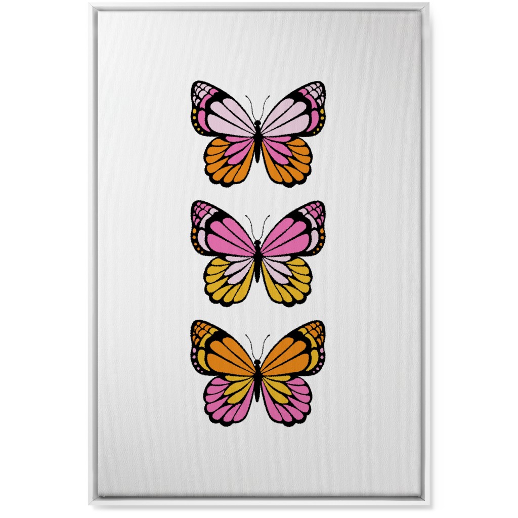 Butterfly Y2k - Warm Wall Art, White, Single piece, Canvas, 24x36, Multicolor