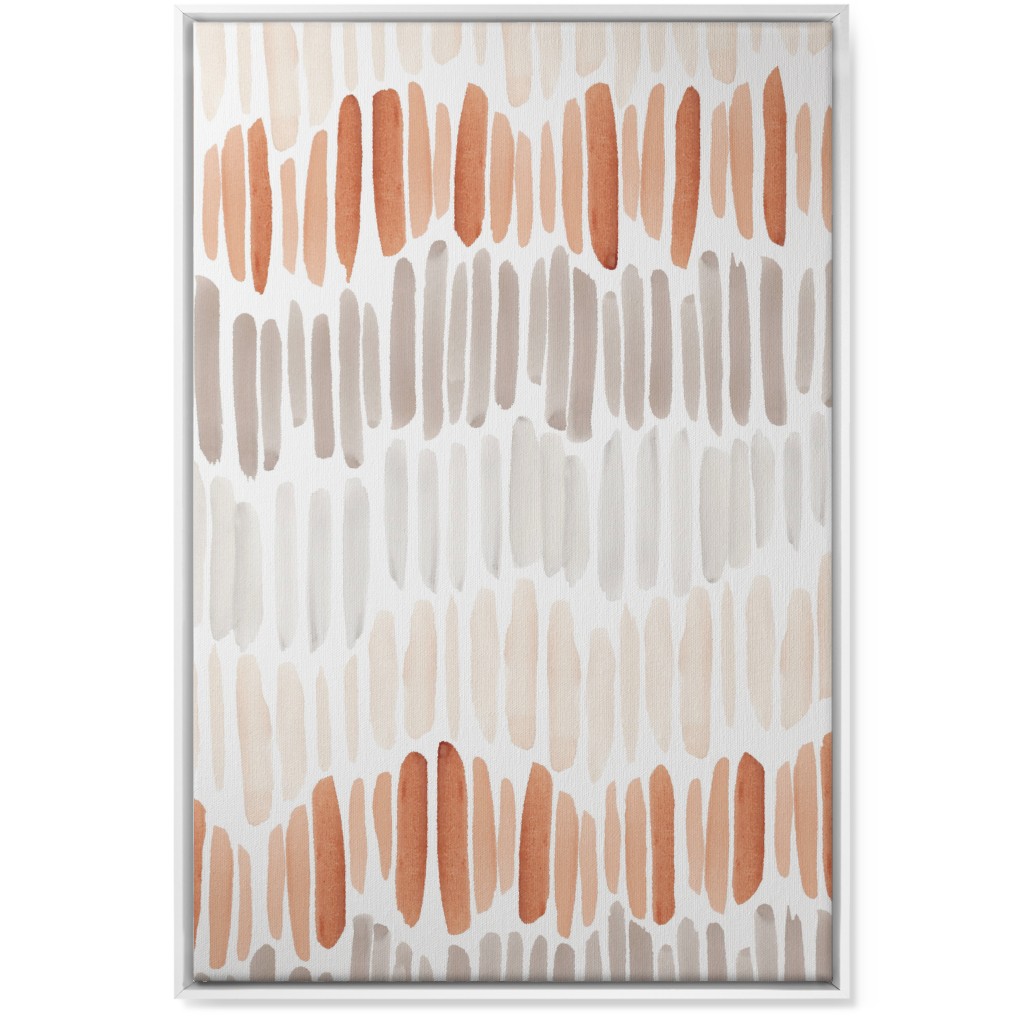 Many Brushstrokes Wall Art, White, Single piece, Canvas, 24x36, Orange