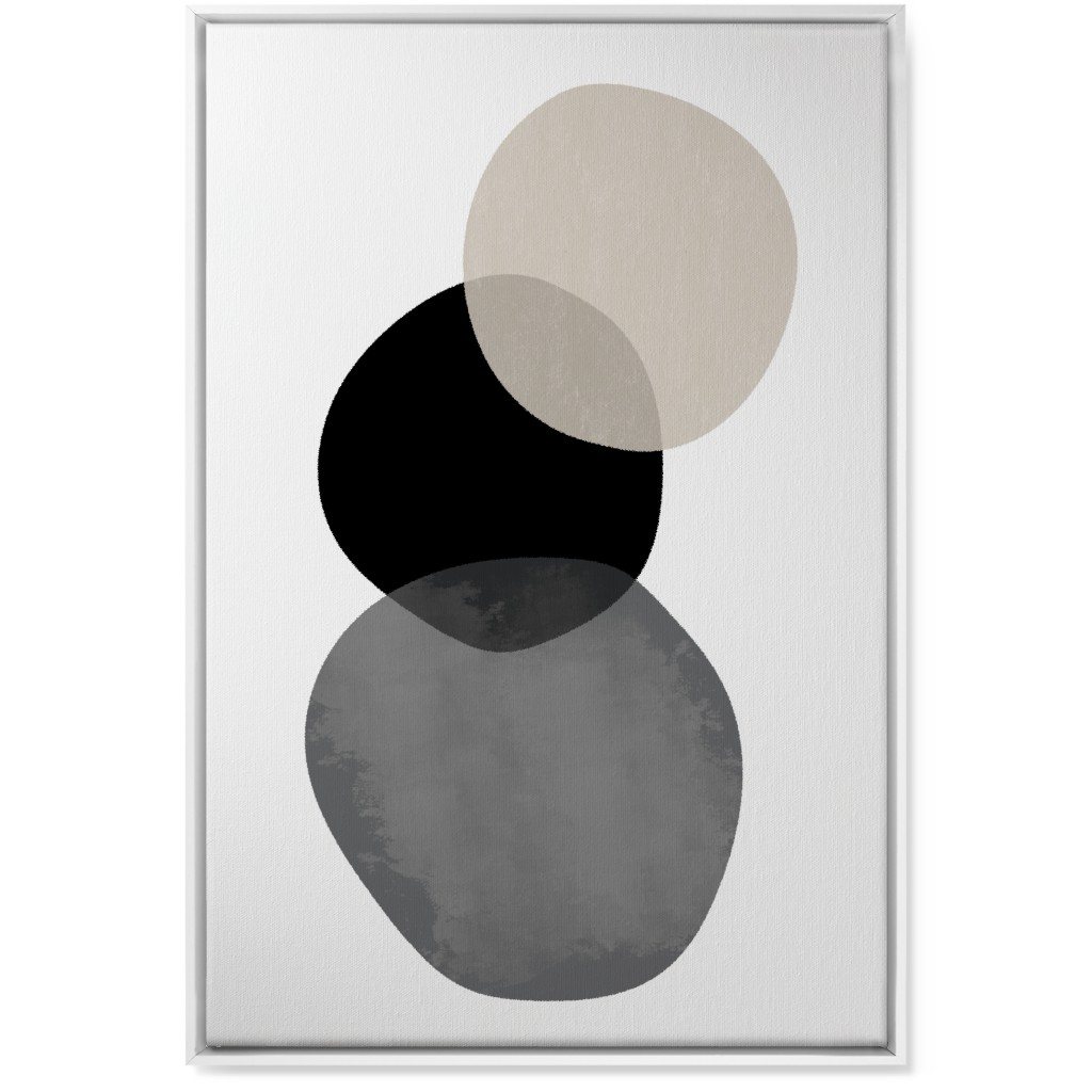 Stones Wall Art, White, Single piece, Canvas, 24x36, Gray, Pebble