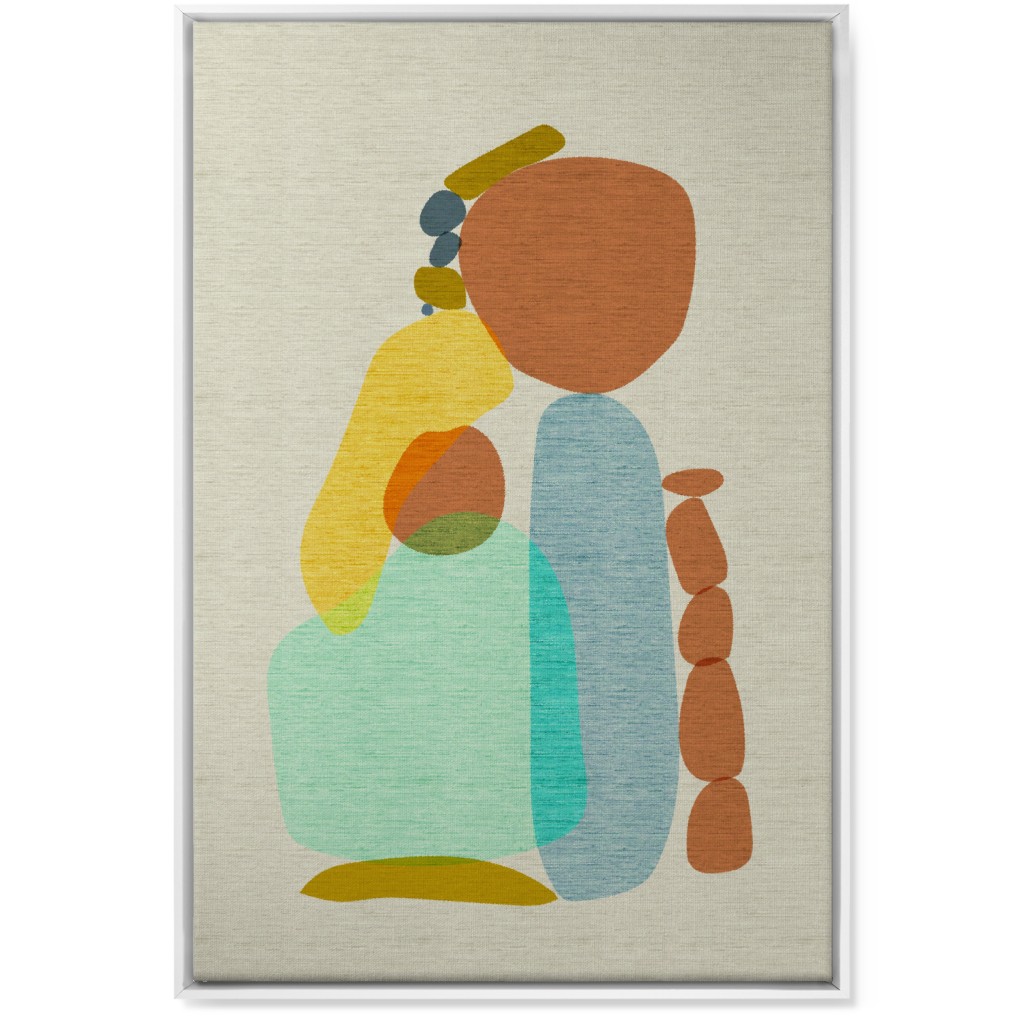 Abstract Vertical Rocks - Multi Wall Art, White, Single piece, Canvas, 24x36, Multicolor