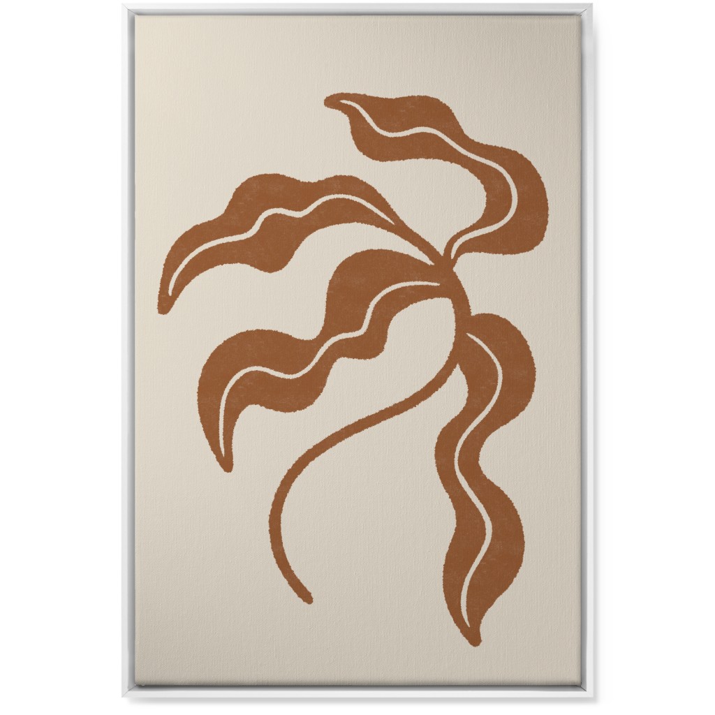 Minimalist Foliage - Neutral Wall Art, White, Single piece, Canvas, 24x36, Beige, Pearl