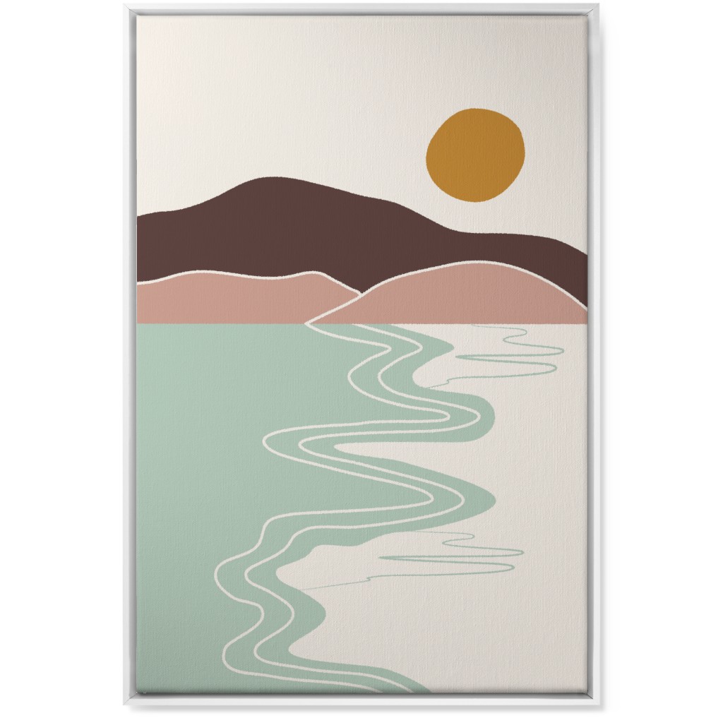 Minimal Beach - Earth Tones Multi Wall Art, White, Single piece, Canvas, 24x36, Multicolor